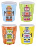 French Bull 6-Ounce Melamine Juice, Robot Kids, Set of 4