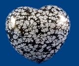 45mm Puff Heart Snowflake Obsidian Stone