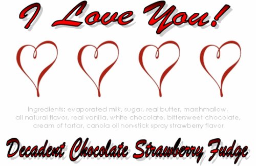 I Love You Decadent Chocolate Strawberry Layered Fudge Box by Exquisite Fine Candy & Gifts
