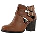 Room Of Fashion Ankle Bootie with Low Heel and Cut-Out Side Design Camel 9