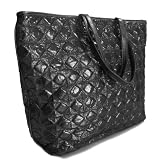 Murval Bella Quilted Large Tote Handbag (Black)