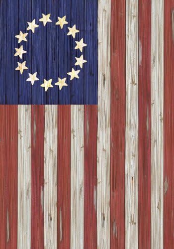 Garden Flag Patriotic Betsy Ross Rustic 28"X40" By Custom Decor
