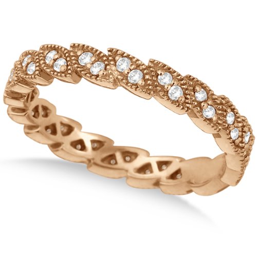 Greek Crown Marquise Shape Diamond Ring Band 14k Rose Gold (0.35ct)