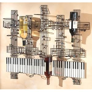 31" Decorative Music Note Keyboard Theme Wine Holder