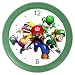 Color Wall Clock of Super Mario Bros. Mario and Luigi Wario and Yoshi