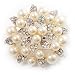 Stunning Wedding Pearl Style AB Crystal Corsage Brooch (Silver Tone)