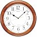Seiko QXA129BLH Wall Clock Dark Brown Solid Oak Case - Decorative Wall Clocks