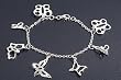 Silver with Cubic Zirconia Bracelet with Charm, Size: 7.5"