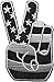 Two Finger Peace Sign with American Flag Embroidered Iron Sew On Patch - Black & White by Ranger Return (IRON-2FNG-BKWH)