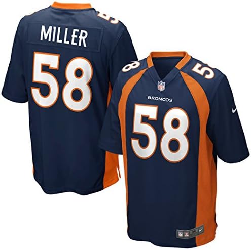 Broncos Men's Denver 58# Miller Honor Elite jersey-American football discount embroidery sports M-L-XL-XXL-XXXL Medium