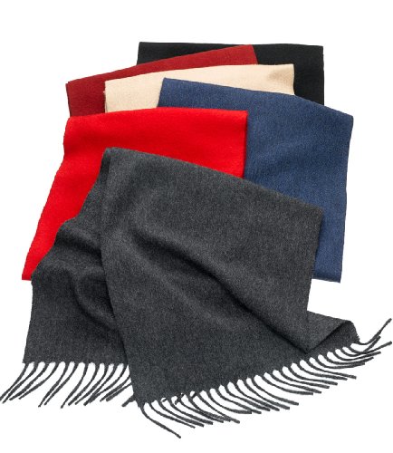 Solid Cashmere Scarves (MED RED, ONE SIZE)