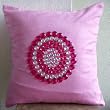 Fuchsia Fantasy - Decorative Pillow Covers - Suede Pillow Cover with Crystals