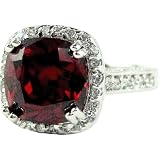 Bling by Wilkening Sterling Silver Crimson Cushion-Cut Ring