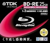 TDK 録画用ブルーレイディスク 25GB BD-RE(繰り返し録画用) 2X ノーマルレーベル 10mmケース 単品 BEV25A1S