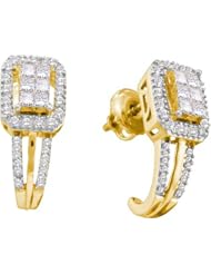 14KT Yellow Gold 0.50 CTW Diamond Invisible Hoops