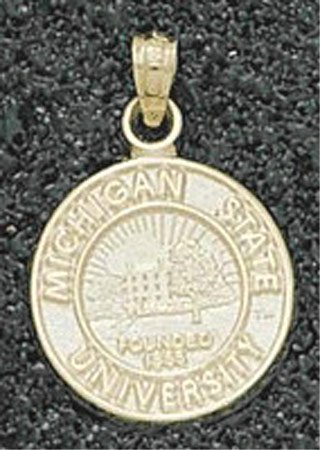 Michigan State Spartans Solid 14K Gold University Seal 5/8 14K Pendant