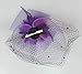 Women's Fascinator Clip Veil Cocktail Tea Party Church Hat Bridal Headpiece Purple