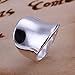joyliveCY CY-Buity Korean Style 925 Sliver Plated Polish Concision for Thumb Band Ring 8 Size