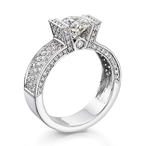 Diamond Engagement Ring 1 1/2 ct, H Color, SI1 Clarity, GIA Certified, Round Cut, in 18K Gold / White