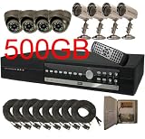 USA Security Store -- 8 Sharp CCD Day/Night Vision Color Cameras with one 8 Channels Video audio Security Surveillance DVR Digital Video Recorder System Built-in 500GB HDD, Included 8x65FT video cables and Power Supplies KIT. Supports Network Remote Viewing Over Internet, Windows IE, iPhone, Windows Mobile, and Apple Mac FireFox.