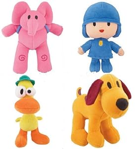 Amazon.com: Pocoyo & Friends Mini Plush Doll Figure Set of 4 - Pocoyo