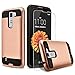 LG K7 Case, LG Treasure LTE Case, LG K8 Case, LG Tribute 5 Case, LG Escape 3 Case, LG Phoenix 2 Case, Circlemalls Hybrid Shockproof Phone Cover + [HD Screen Protector] And Stylus Pen-Rose Gold
