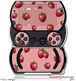 PSPgo Skin and Screen Protector Kit - Strawberries on Pink fits Sony PSP go ....