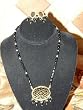 Thanks Giving 22k Gold Plated Black Onyx Indian Style Ethnic Jewelry Set 3pc Free Shipping