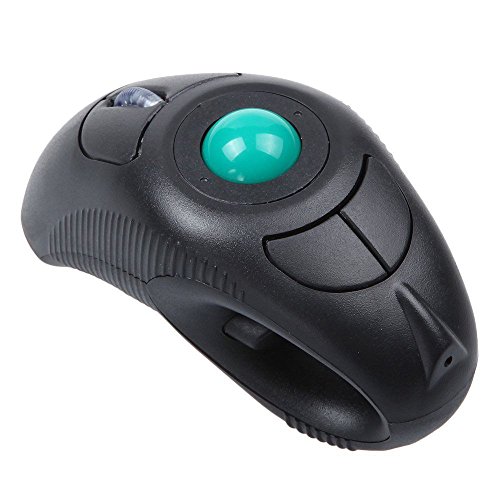 abcGoodefg® Wireless USB Handheld Finger Trackball Mouse Built in Laser Pointer For Left/Right