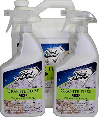 Black Diamond Stoneworks GRANITE PLUS! 2 in 1 Cleaner & Sealer for Granite, Marble, Travertine, Limestone, Ready to Use! (2-Quarts/1-Gallon)