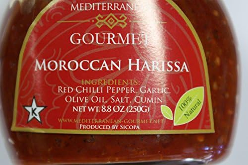 Meditterranean Gourmet Moroccan Harissa- 2 Pack (All Natural red chili pepper, garlic, olive oil, salt, cumin)