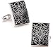 maltese25  - Loma Mens Deco Maltese Cross Cufflinks Black