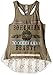 Beautees Girls' High Low Boho Beauty Screen Tank with Lace Trim Racer Back