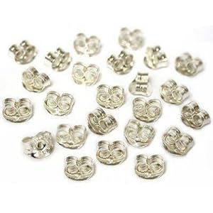 24 Sterling Silver Earring Backs Jewelry Ear Nut 6mm