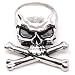 Skull Crossbones Concho Snap Set Nickel 1-1/4