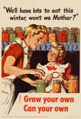 (12x18) We'll Have Lots to Eat This Winter Grow Your Own Can Your Own WWII War Propaganda Art Indoor/Outdoor Plastic Sign