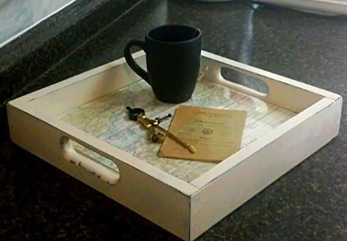 Handmade wooden distressed tray