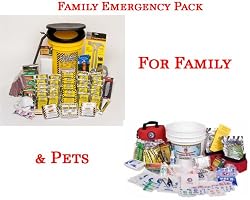 Mayday Family Package I - Emergency Safety Preparedness 72 Hour Kit And Pet Survival Kit For Dogs - Disaster Survival Gear Kits For Home, Work, School, And Office And Prepare For Hurricane Storm, Flood Evacuation, Fire, Or Terrorist Attack