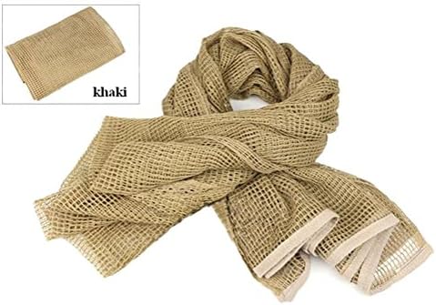 Tactical Mesh Net Camo Scarf For Wargame,Sports & Other Outdoor Activities (khaki)