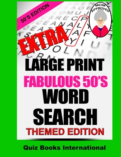 Extra Large Print Word Search Fabulous 50's Edition