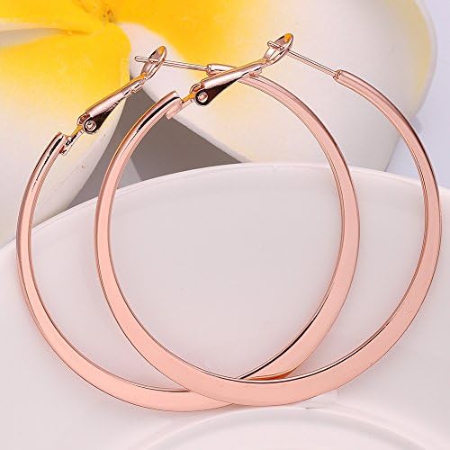 18K Gold-Plated Fashion Alloy Hoop Earrings Hypoallergenic Big Earrings WA000684