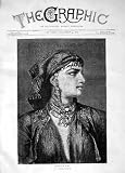 1869 Antique Portrait Egyptian Girl Beautiful Woman
