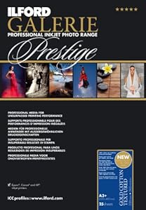 Ilford 2002396 13 X 19 Inches GALERIE Prestige Gold Cotton Textured, 25 Sheet Pack (Black)