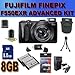 Fujifilm FinePix F550EXR 16 MP CMOS Digital Camera with Fujinon 15x Super Wide Angle Zoom Lens and GPS Geo-Tagging Function 8GB SD HC Card Battery, Charger and More Accessory Saver Bundle