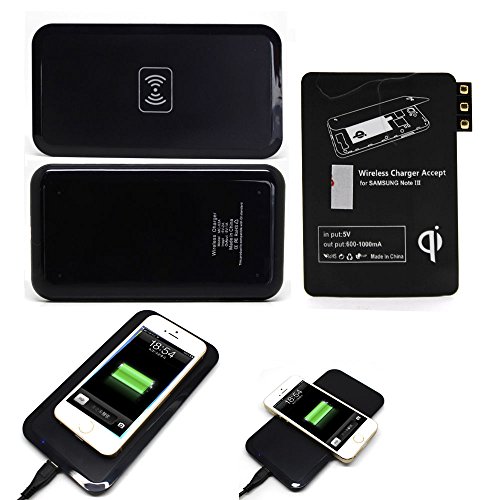 GeekercityÂ® QI Wireless Charging Pad + Receiver for Samsung Galaxy Note 3 -QI Standard QI Enabled Wireless Charger Inductive Power Charging Transmitter Pad Station Charger Mat With Receiver Set For Samsung Galaxy Note 3