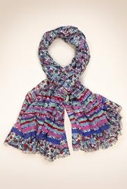 Lightweight Ditsy Floral & Striped Print Scarf [T01-8023-S]