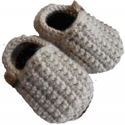 Sweet Lullabiez Handmade Lazy Day Loafers in Linen & Brown Size 3 (6-9 Months) / Baby Shoes Booties