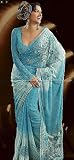 Bollywood Designer Blue Indian Cocktail Sari Saree