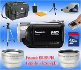 Panasonic HDC-SH9 60GB Hybrid Camcorder + 4GB / Tripod / Telephoto  Wide Angle Lenses / Case + Accessory Kit