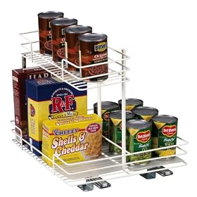 Buy Household Essentials 21616 Glidez Pantry Basket'n Half Sliding Organizer, White, 14.9-Inch Wide by Household Essentials